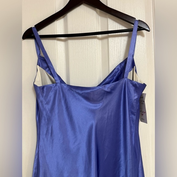 Vintage boutique Cicada “Audrise” Dark Lavender Satin Slip Dress - Size L - Picture 4 of 9